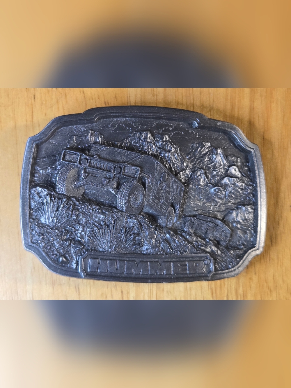 Vintage 1995 Embossed Hummer Belt Buckle AM General Collection Series Cast Iron